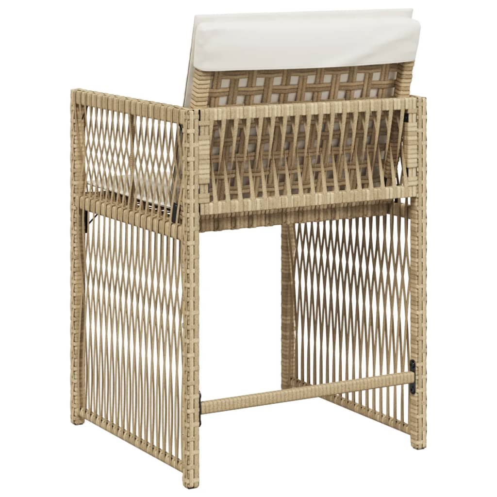 Tuinstoelen 4 st met kussens poly rattan beige is nu te koop bij PeponiXL, paradijselijk wonen!