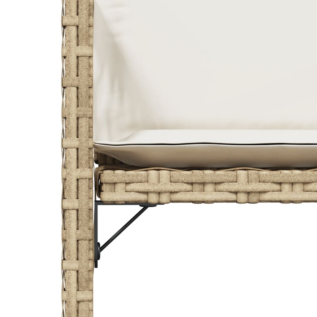 Tuinstoelen 4 st met kussens poly rattan beige is nu te koop bij PeponiXL, paradijselijk wonen!