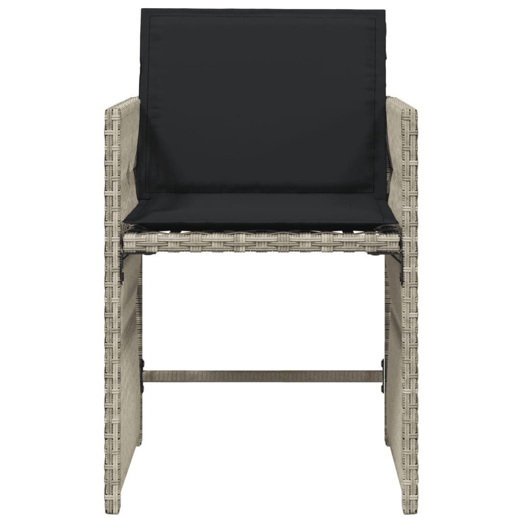 Tuinstoelen 4 st met kussens poly rattan lichtgrijs is nu te koop bij PeponiXL, paradijselijk wonen!