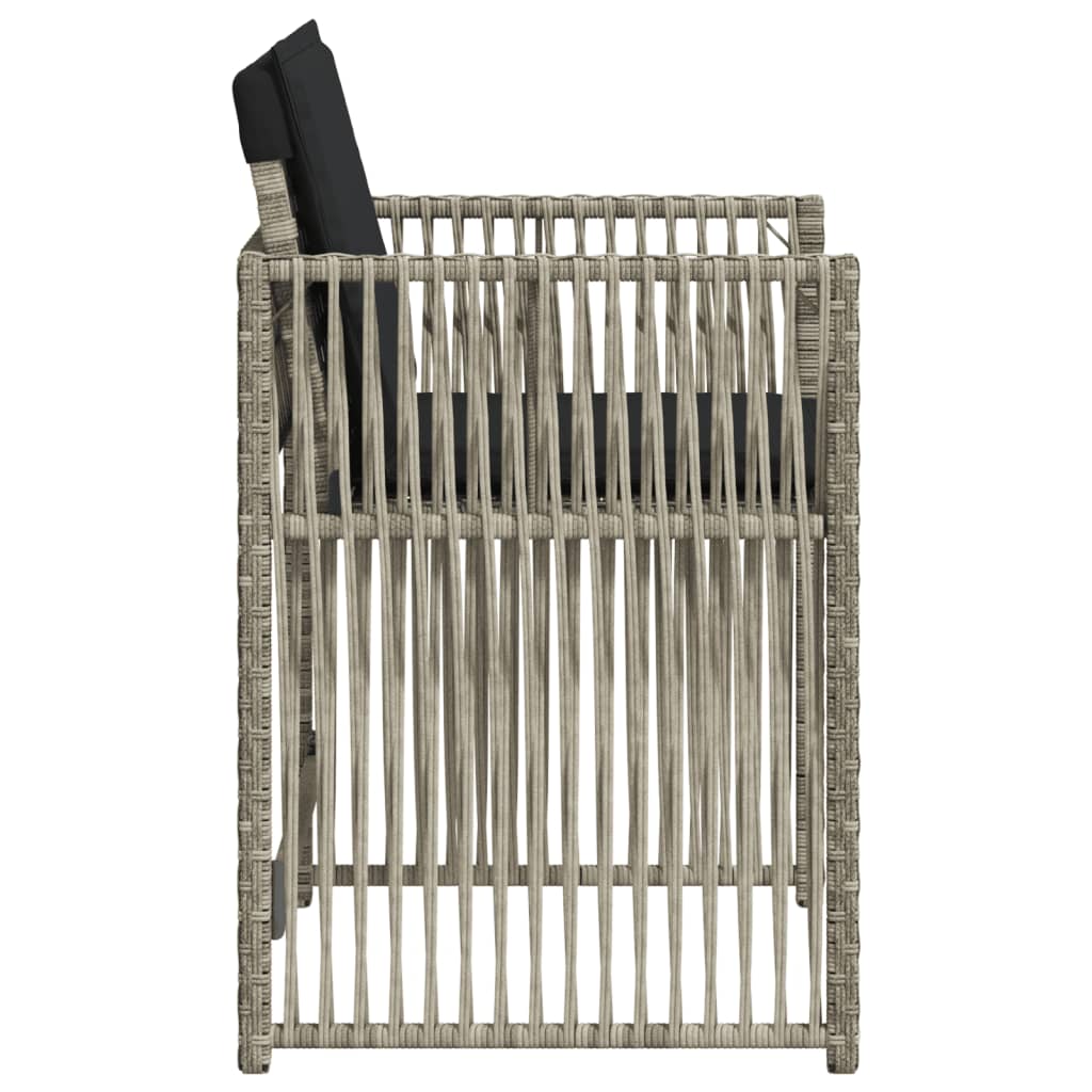 Tuinstoelen 4 st met kussens poly rattan lichtgrijs is nu te koop bij PeponiXL, paradijselijk wonen!