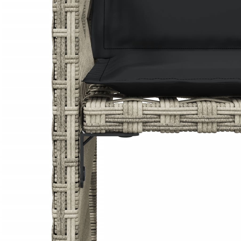 Tuinstoelen 4 st met kussens poly rattan lichtgrijs is nu te koop bij PeponiXL, paradijselijk wonen!