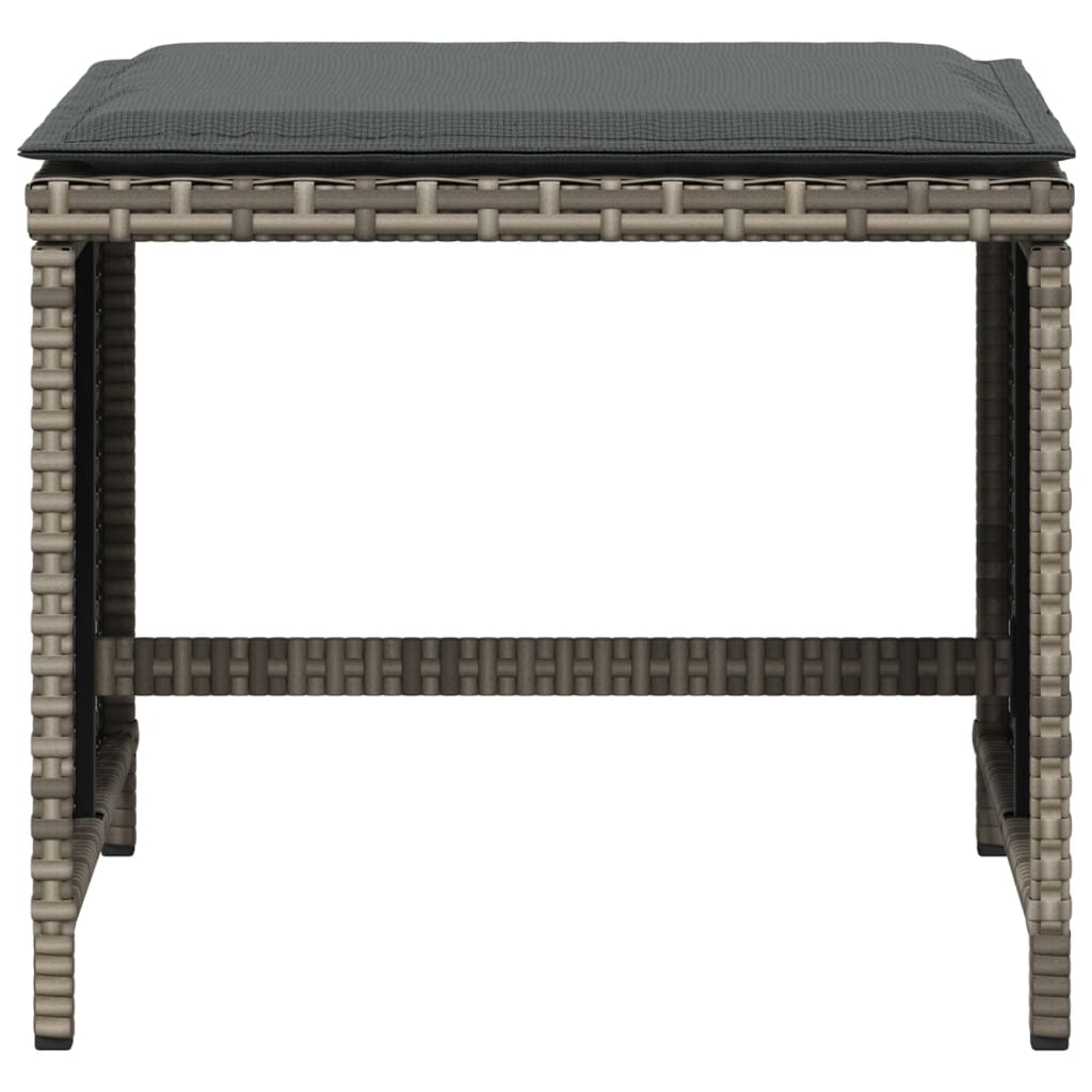 Tuinkrukken 4 st met kussens 41x41x36 cm poly rattan grijs is nu te koop bij PeponiXL, paradijselijk wonen!