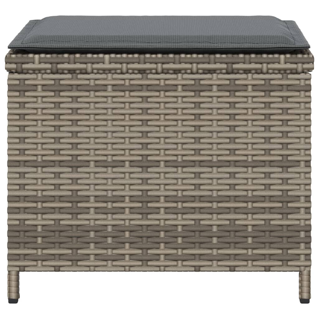 Tuinkrukken 4 st met kussens 41x41x36 cm poly rattan grijs is nu te koop bij PeponiXL, paradijselijk wonen!