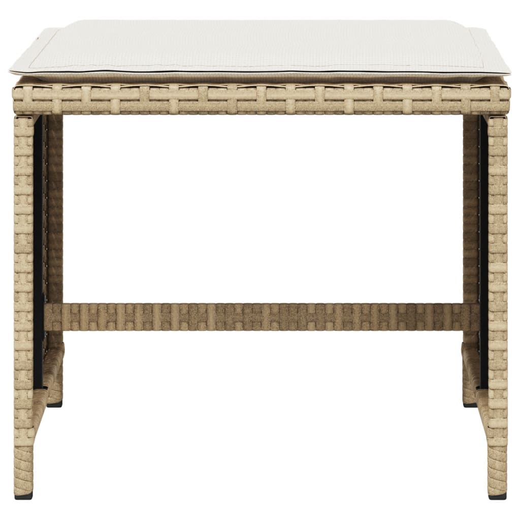 Tuinkrukken 4 st met kussens 41x41x36 cm poly rattan beige is nu te koop bij PeponiXL, paradijselijk wonen!