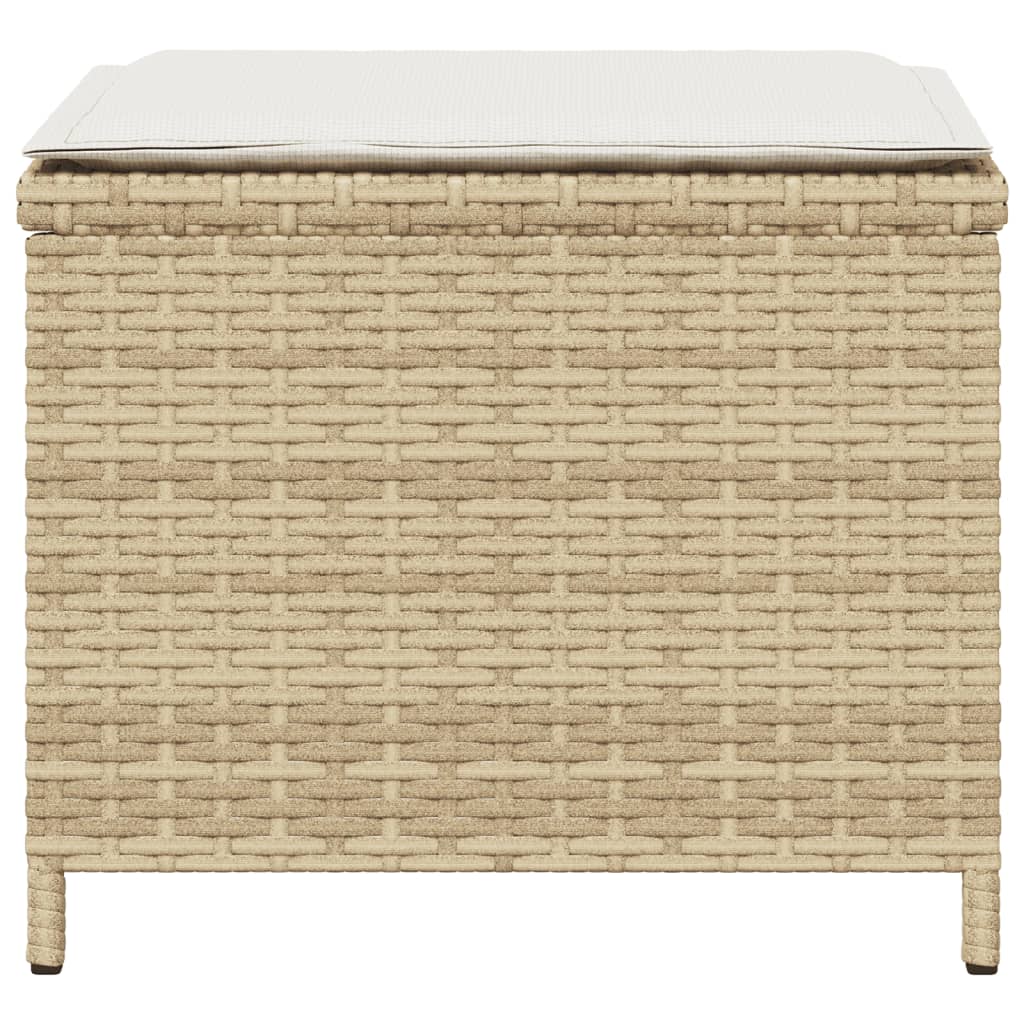 Tuinkrukken 4 st met kussens 41x41x36 cm poly rattan beige is nu te koop bij PeponiXL, paradijselijk wonen!