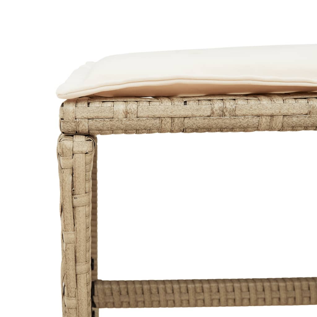 Tuinkrukken 4 st met kussens 41x41x36 cm poly rattan beige is nu te koop bij PeponiXL, paradijselijk wonen!