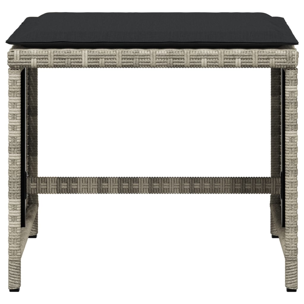 Tuinkrukken 4 st met kussens 41x41x36 cm poly rattan lichtgrijs is nu te koop bij PeponiXL, paradijselijk wonen!