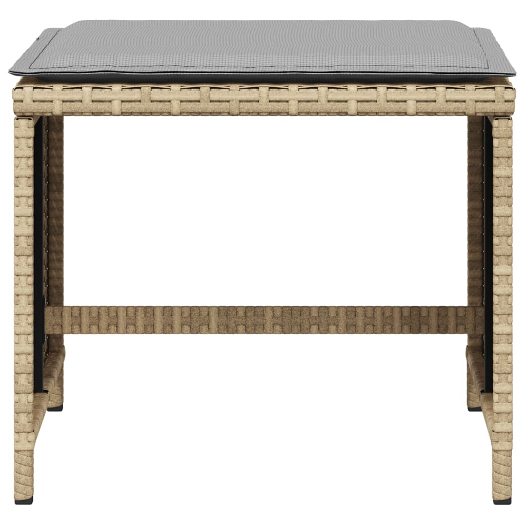 Tuinkrukken 4 st met kussens 41x41x36 cm poly rattan beige is nu te koop bij PeponiXL, paradijselijk wonen!