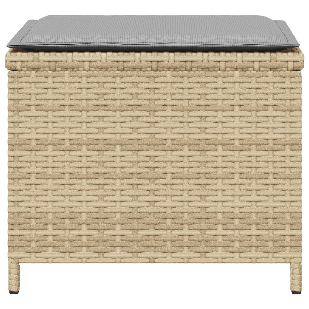 Tuinkrukken 4 st met kussens 41x41x36 cm poly rattan beige is nu te koop bij PeponiXL, paradijselijk wonen!