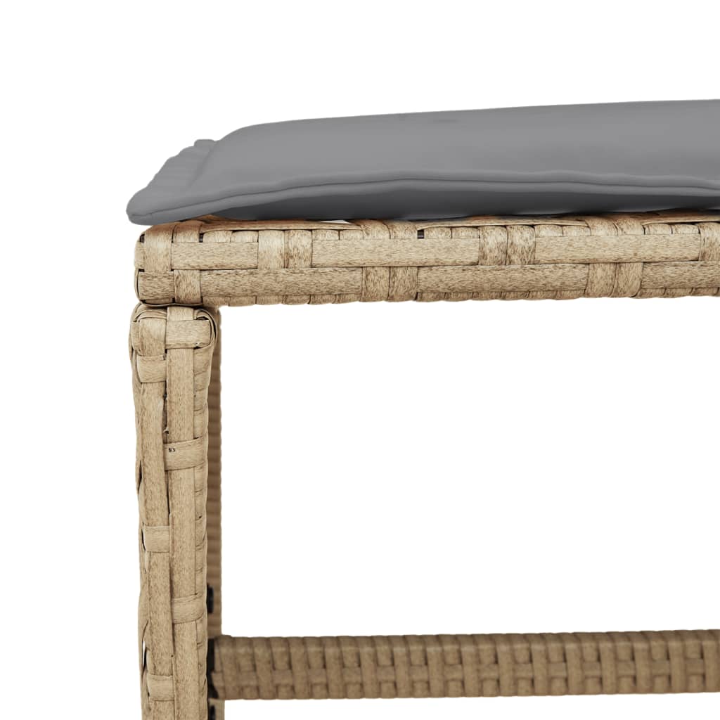 Tuinkrukken 4 st met kussens 41x41x36 cm poly rattan beige is nu te koop bij PeponiXL, paradijselijk wonen!