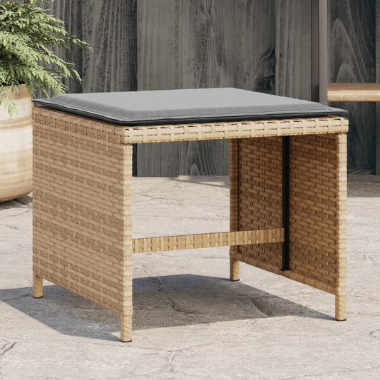 Tuinkrukken 4 st met kussens 41x41x36 cm poly rattan beige is nu te koop bij PeponiXL, paradijselijk wonen!