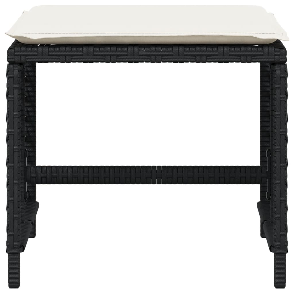 Tuinkrukken 4 st met kussens 41x41x36 cm poly rattan zwart is nu te koop bij PeponiXL, paradijselijk wonen!