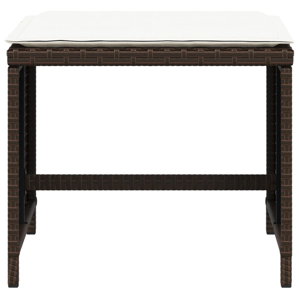 Tuinkrukken 4 st met kussens 41x41x36 cm poly rattan bruin is nu te koop bij PeponiXL, paradijselijk wonen!