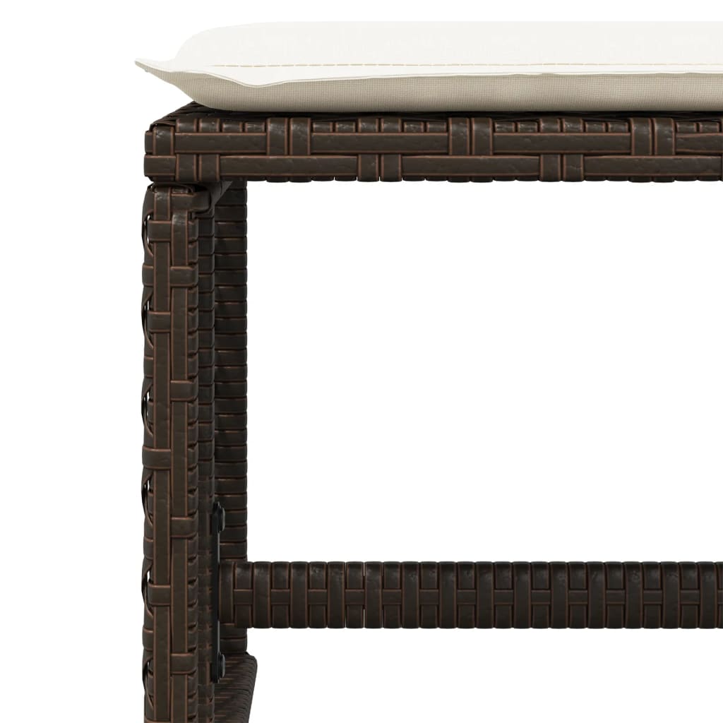 Tuinkrukken 4 st met kussens 41x41x36 cm poly rattan bruin is nu te koop bij PeponiXL, paradijselijk wonen!