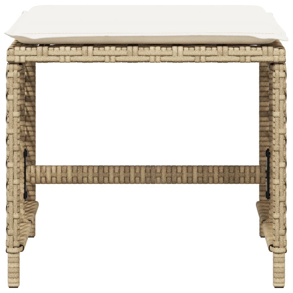 Tuinkrukken 4 st met kussens 41x41x36 cm poly rattan beige is nu te koop bij PeponiXL, paradijselijk wonen!