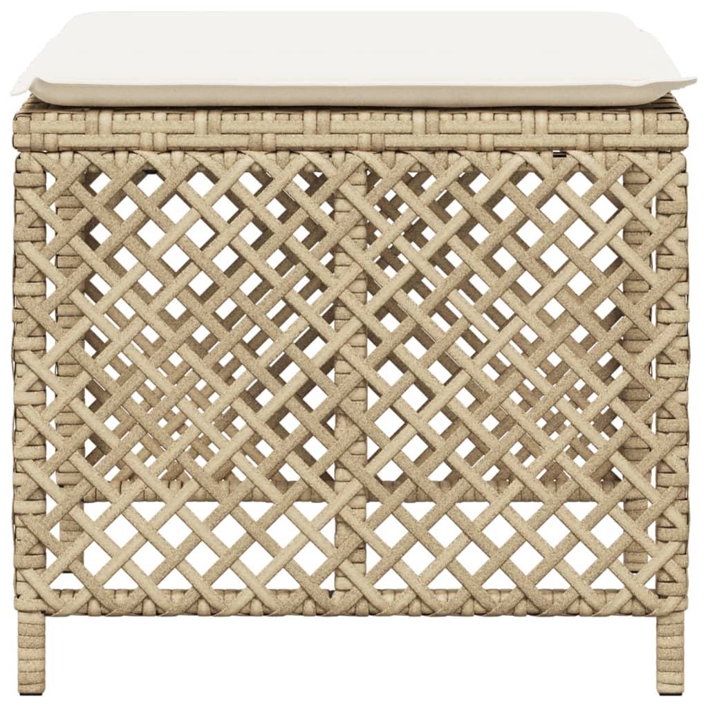 Tuinkrukken 4 st met kussens 41x41x36 cm poly rattan beige is nu te koop bij PeponiXL, paradijselijk wonen!