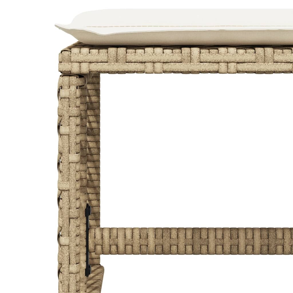 Tuinkrukken 4 st met kussens 41x41x36 cm poly rattan beige is nu te koop bij PeponiXL, paradijselijk wonen!