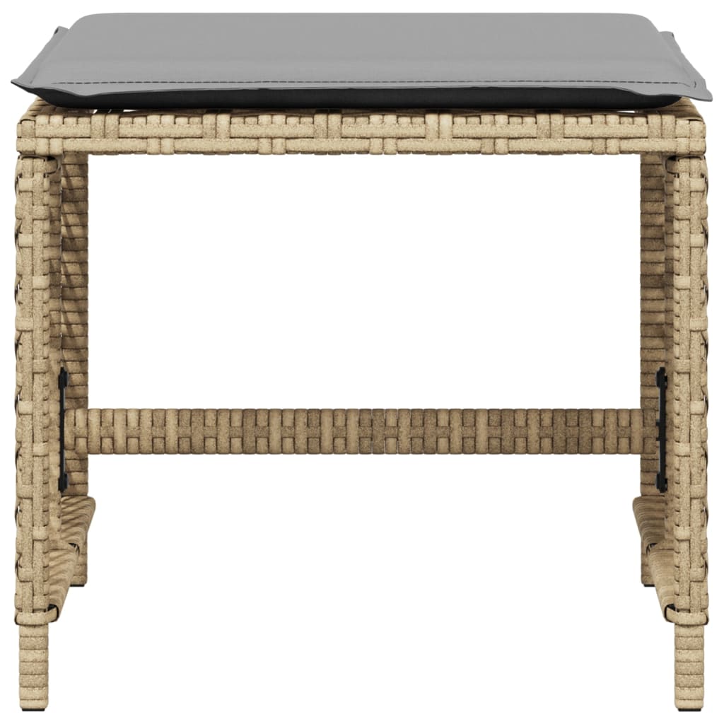 Tuinkrukken 4 st kussens 41x41x36 cm poly rattan gemengd beige is nu te koop bij PeponiXL, paradijselijk wonen!