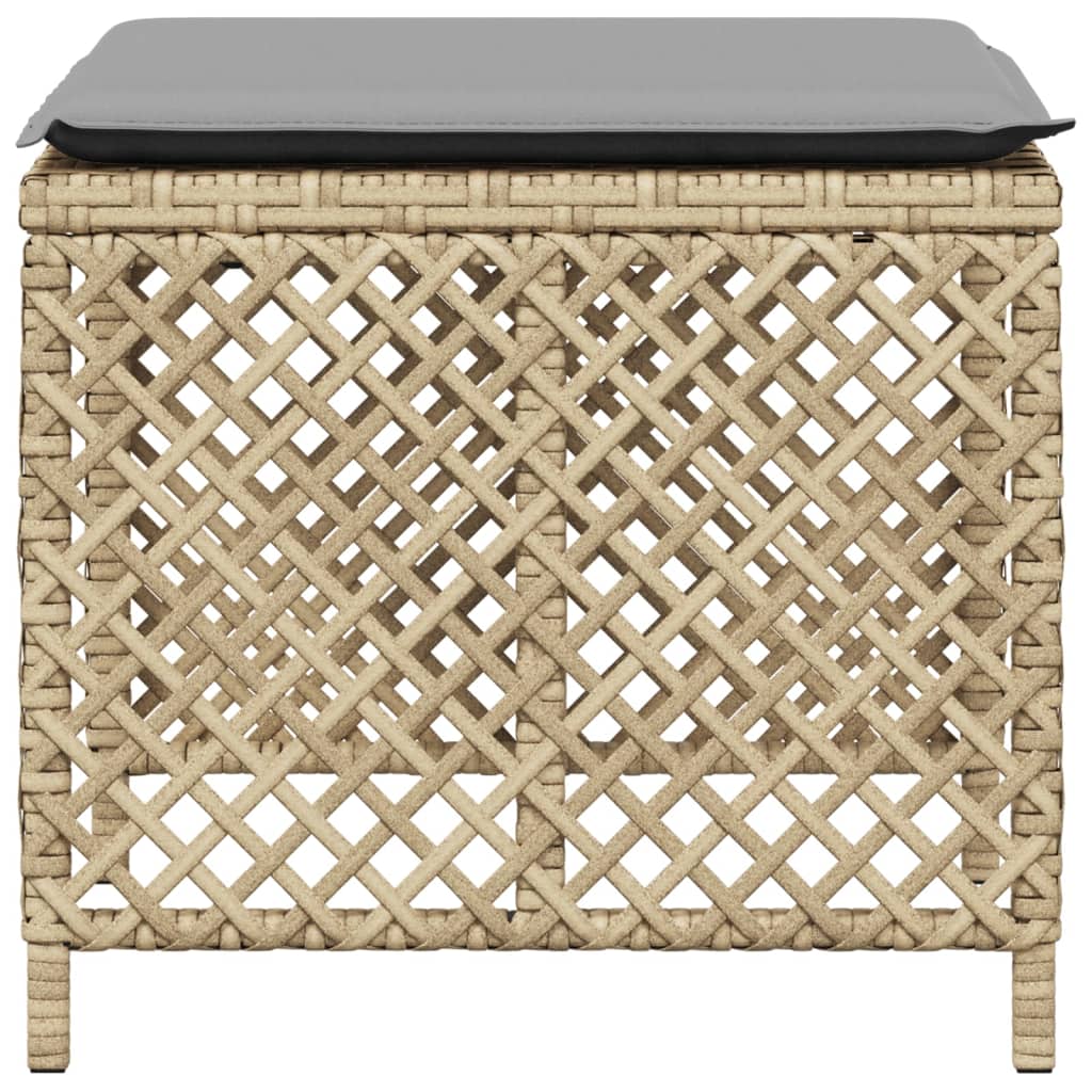 Tuinkrukken 4 st kussens 41x41x36 cm poly rattan gemengd beige is nu te koop bij PeponiXL, paradijselijk wonen!