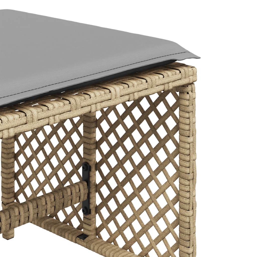 Tuinkrukken 4 st kussens 41x41x36 cm poly rattan gemengd beige is nu te koop bij PeponiXL, paradijselijk wonen!