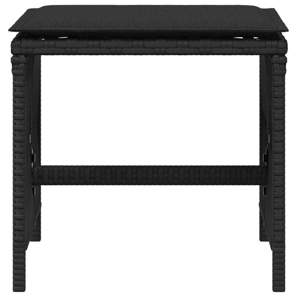 Tuinkrukken 4 st met kussens 41x41x36 cm poly rattan zwart is nu te koop bij PeponiXL, paradijselijk wonen!