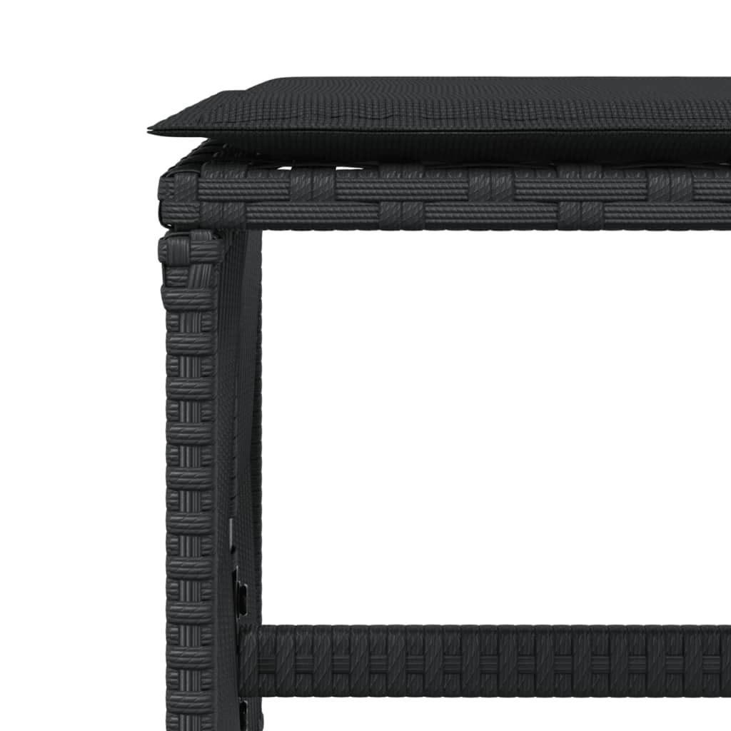 Tuinkrukken 4 st met kussens 41x41x36 cm poly rattan zwart is nu te koop bij PeponiXL, paradijselijk wonen!