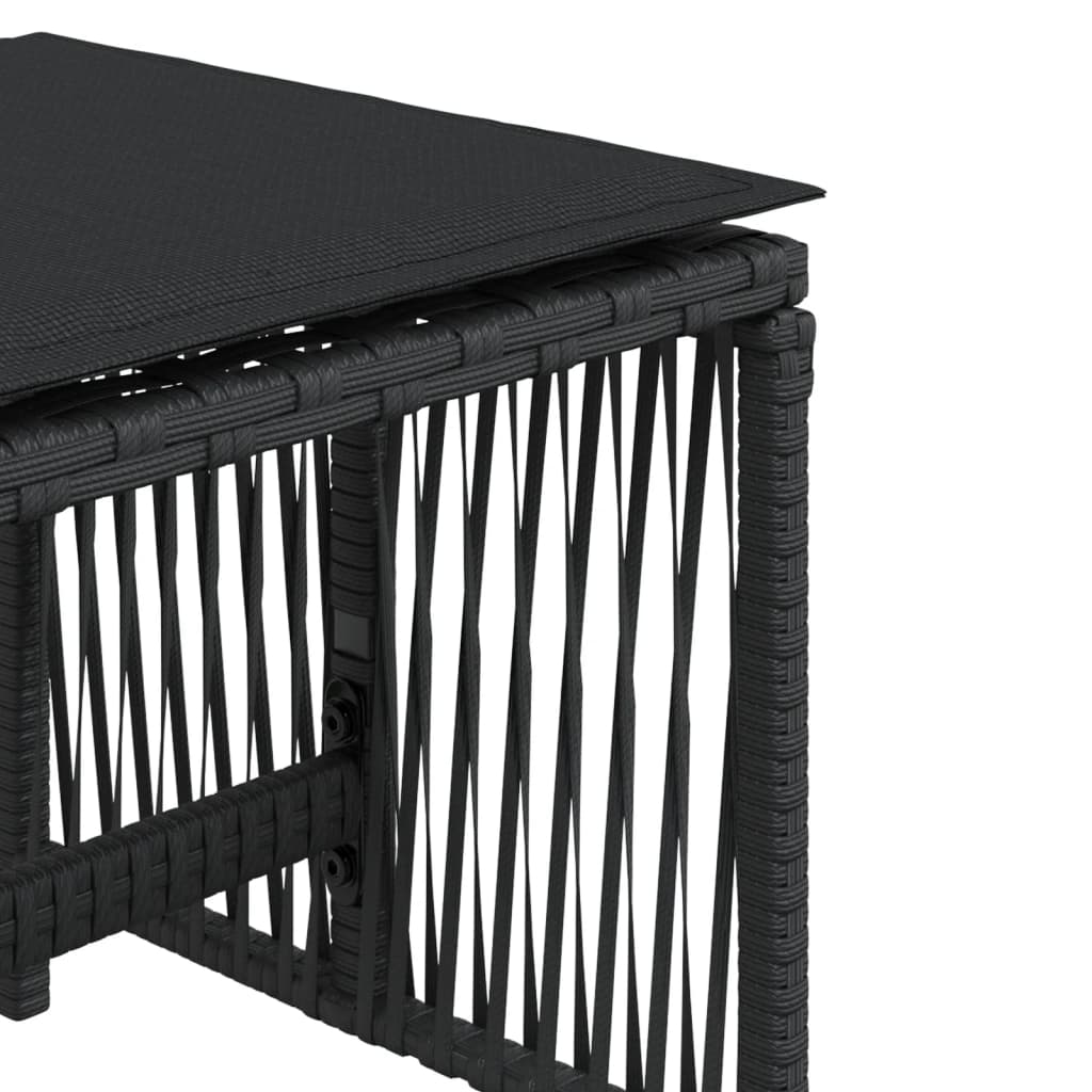 Tuinkrukken 4 st met kussens 41x41x36 cm poly rattan zwart is nu te koop bij PeponiXL, paradijselijk wonen!