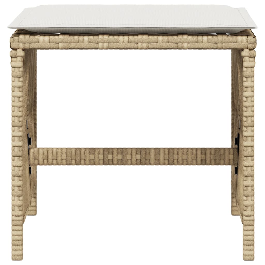 Tuinkrukken 4 st met kussens 41x41x36 cm poly rattan beige is nu te koop bij PeponiXL, paradijselijk wonen!