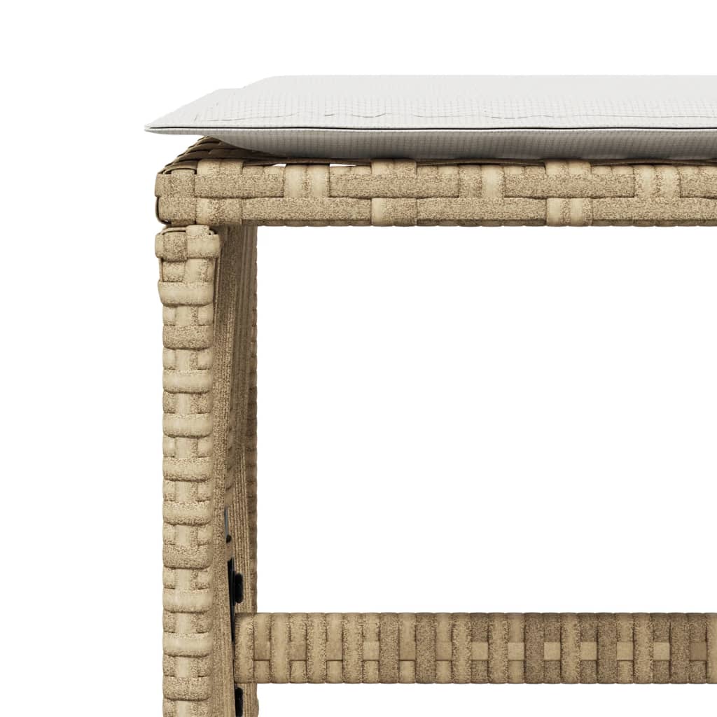 Tuinkrukken 4 st met kussens 41x41x36 cm poly rattan beige is nu te koop bij PeponiXL, paradijselijk wonen!