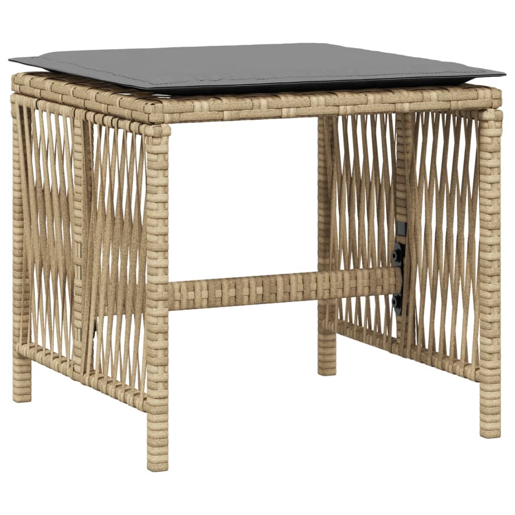 Tuinkrukken 4 st kussens 41x41x36 cm poly rattan gemengd beige is nu te koop bij PeponiXL, paradijselijk wonen!