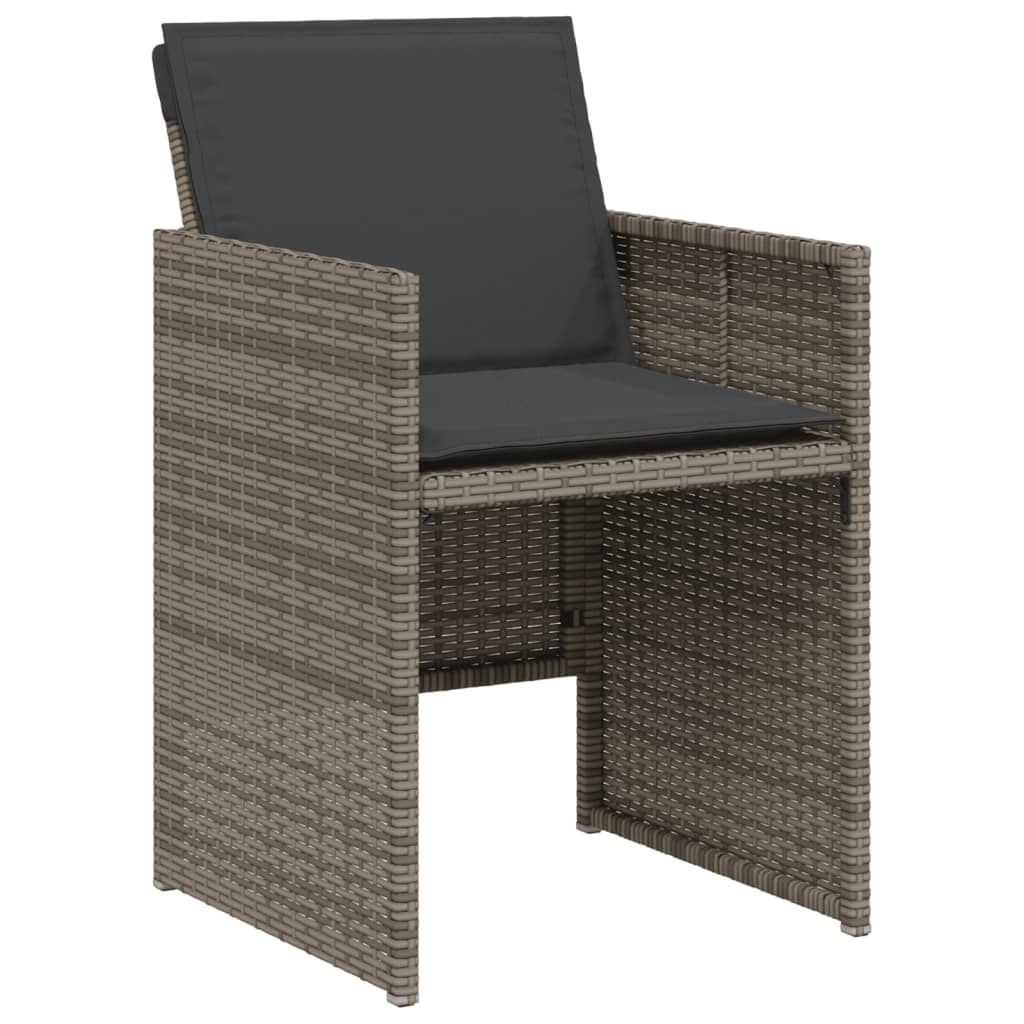 3-delige Bistroset met kussens poly rattan grijs is nu te koop bij PeponiXL, paradijselijk wonen!
