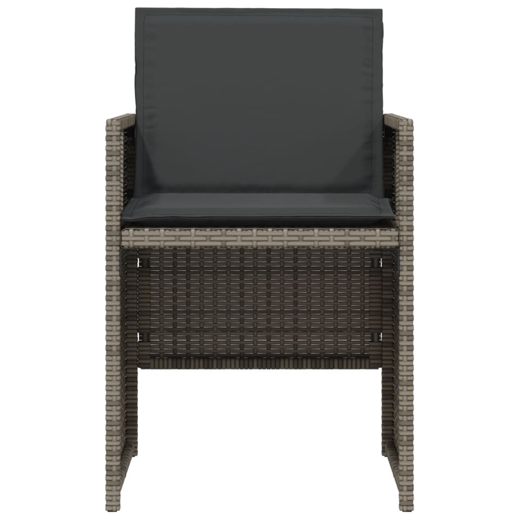 3-delige Bistroset met kussens poly rattan grijs is nu te koop bij PeponiXL, paradijselijk wonen!