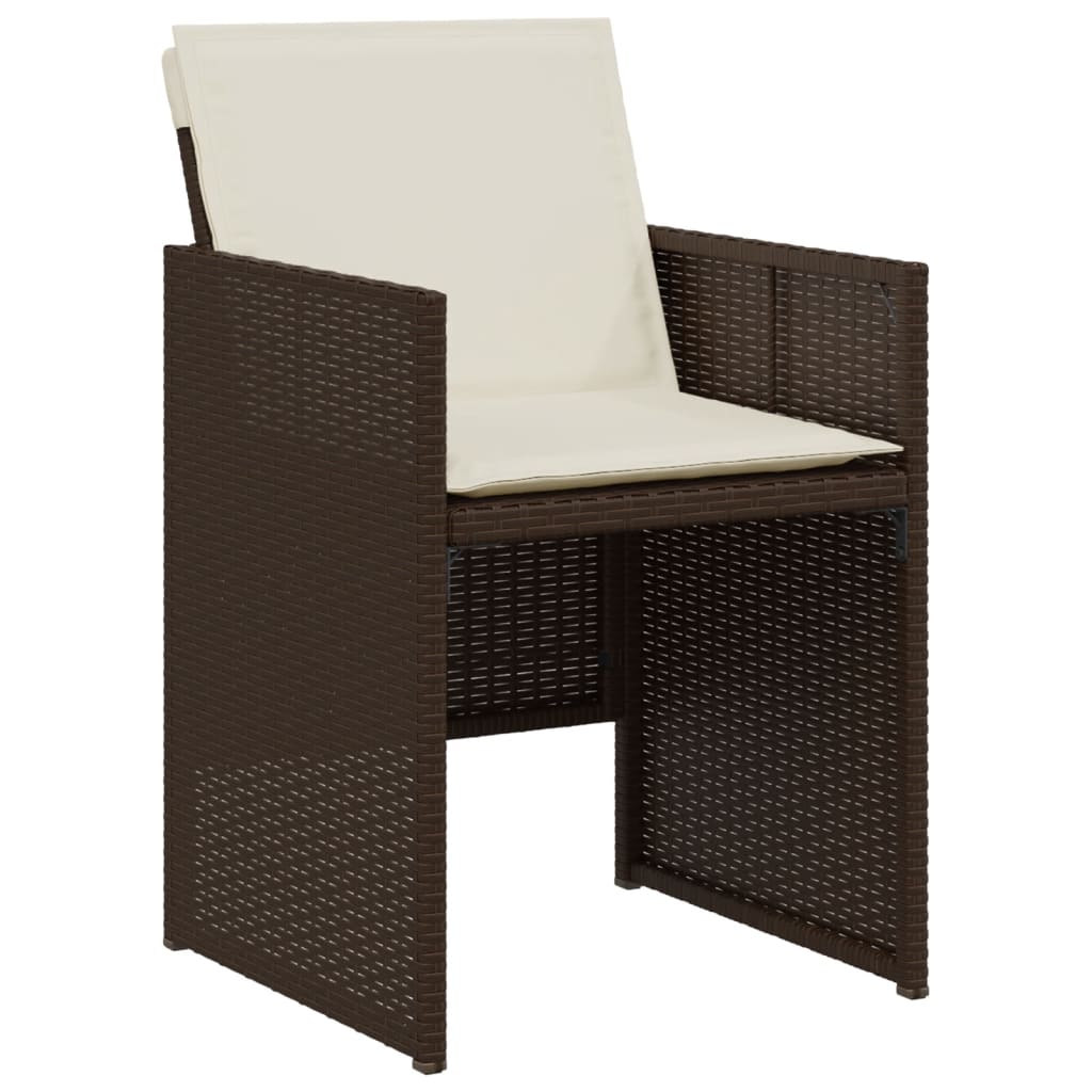 3-delige Bistroset met kussens poly rattan bruin is nu te koop bij PeponiXL, paradijselijk wonen!