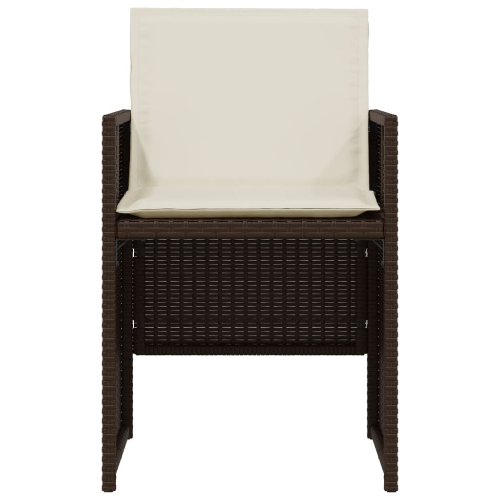 3-delige Bistroset met kussens poly rattan bruin is nu te koop bij PeponiXL, paradijselijk wonen!