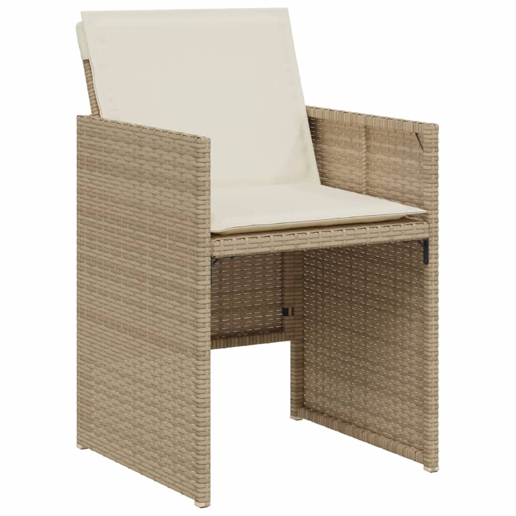 3-delige Bistroset met kussens poly rattan beige is nu te koop bij PeponiXL, paradijselijk wonen!