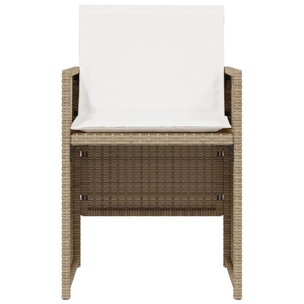 3-delige Bistroset met kussens poly rattan beige is nu te koop bij PeponiXL, paradijselijk wonen!