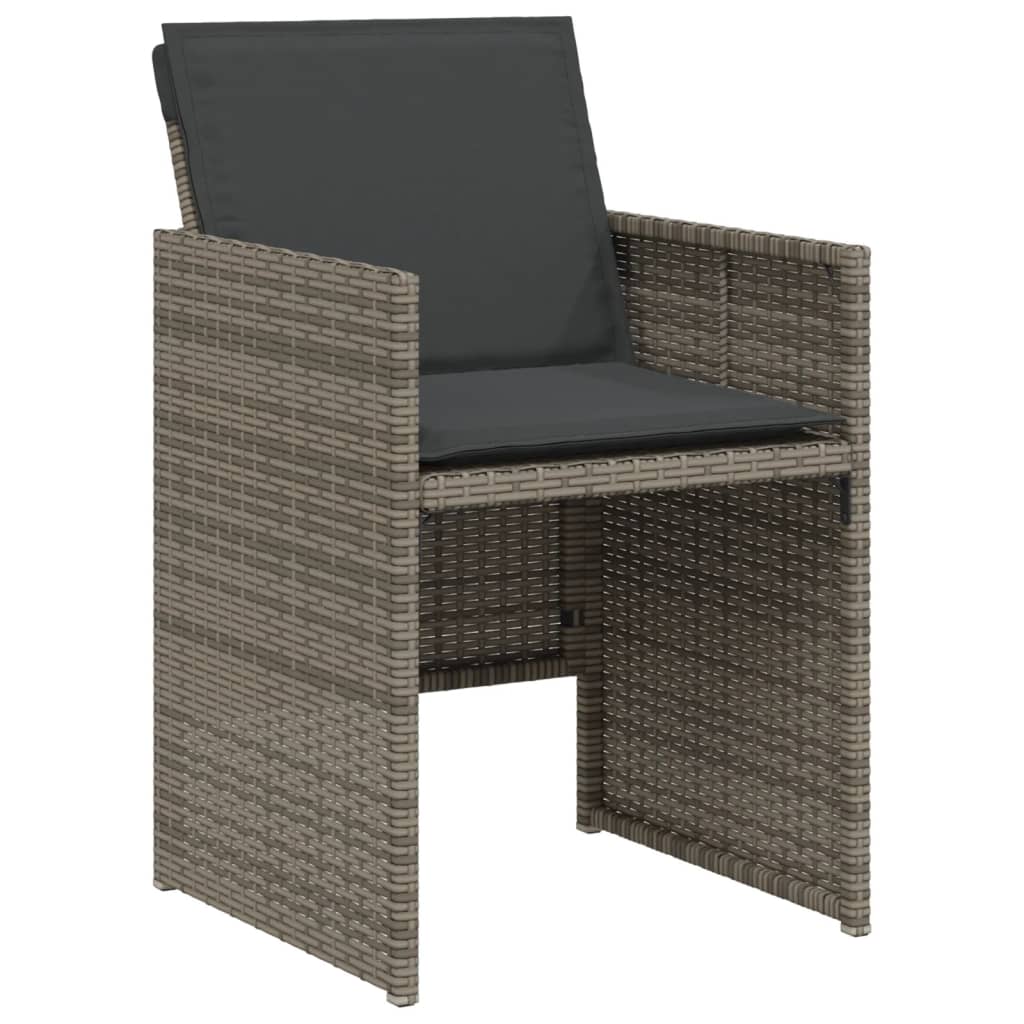 3-delige Bistroset met kussens poly rattan grijs is nu te koop bij PeponiXL, paradijselijk wonen!