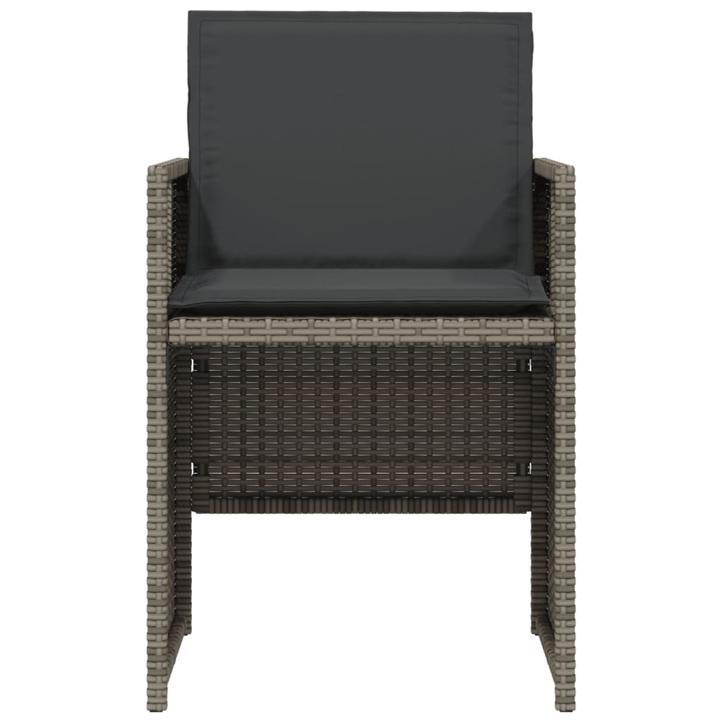 3-delige Bistroset met kussens poly rattan grijs is nu te koop bij PeponiXL, paradijselijk wonen!