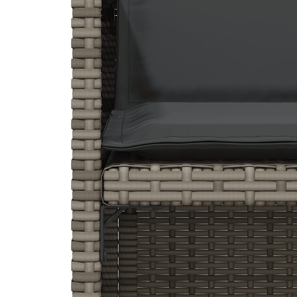 3-delige Bistroset met kussens poly rattan grijs is nu te koop bij PeponiXL, paradijselijk wonen!