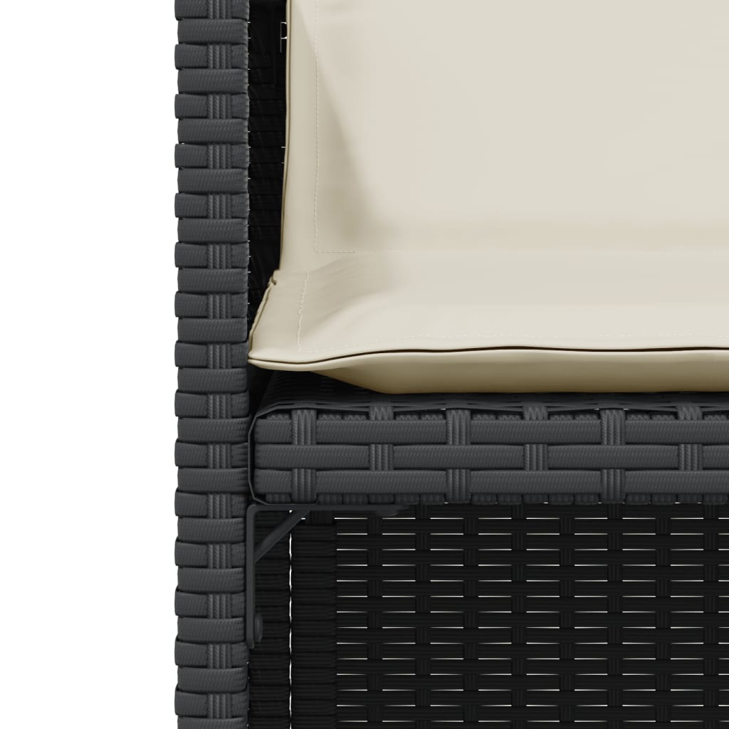 3-delige Bistroset met kussens poly rattan zwart is nu te koop bij PeponiXL, paradijselijk wonen!