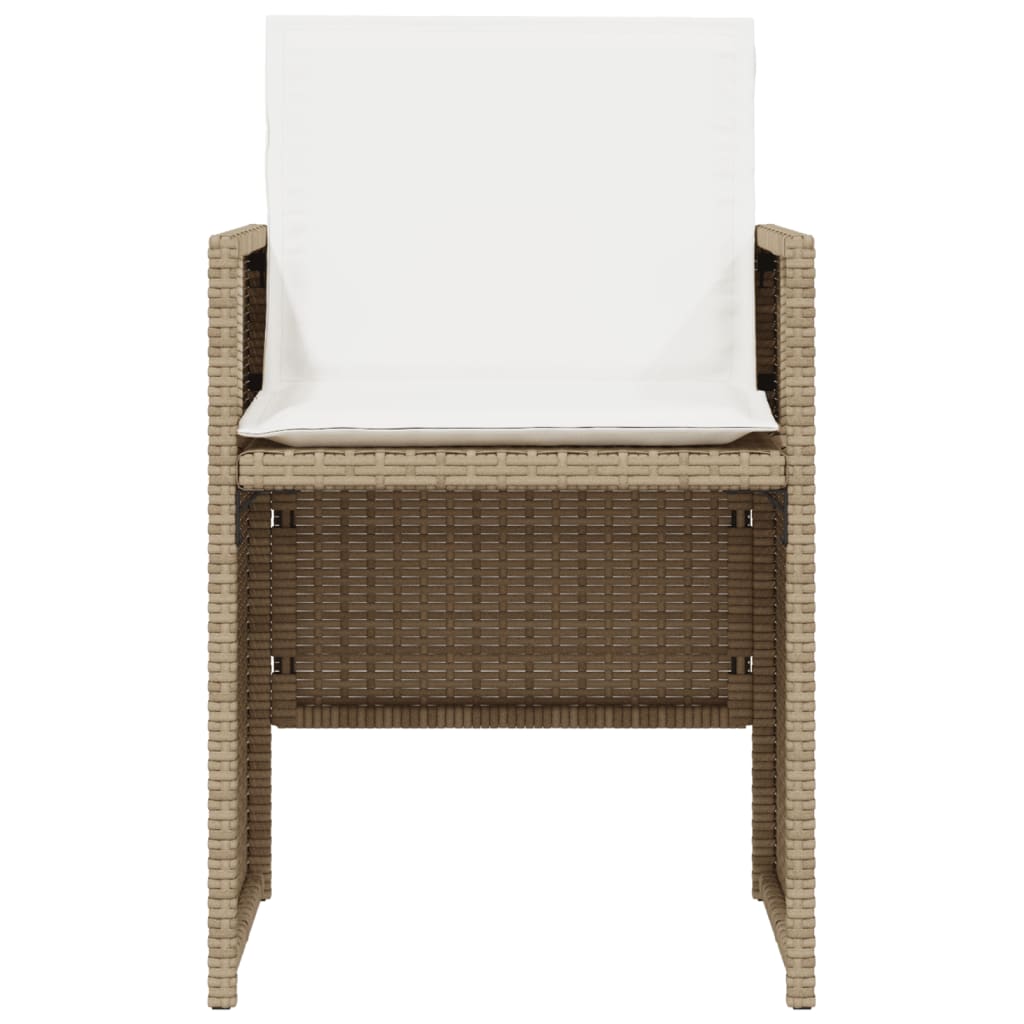 3-delige Bistroset met kussens poly rattan beige is nu te koop bij PeponiXL, paradijselijk wonen!