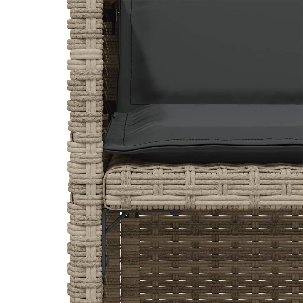 3-delige Bistroset met kussens poly rattan lichtgrijs is nu te koop bij PeponiXL, paradijselijk wonen!