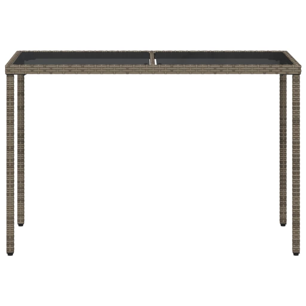 Tuintafel met glazen blad 115x54x74 cm poly rattan grijs is nu te koop bij PeponiXL, paradijselijk wonen!