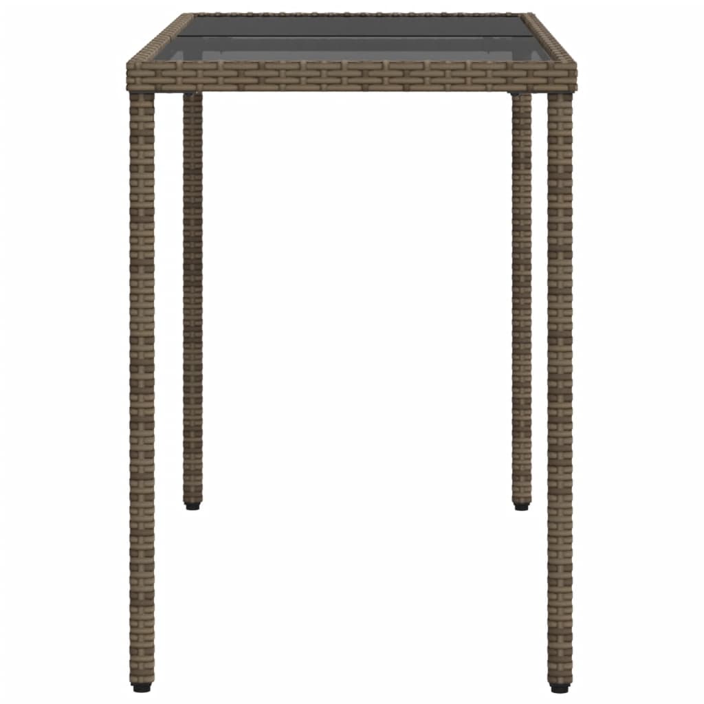Tuintafel met glazen blad 115x54x74 cm poly rattan grijs is nu te koop bij PeponiXL, paradijselijk wonen!