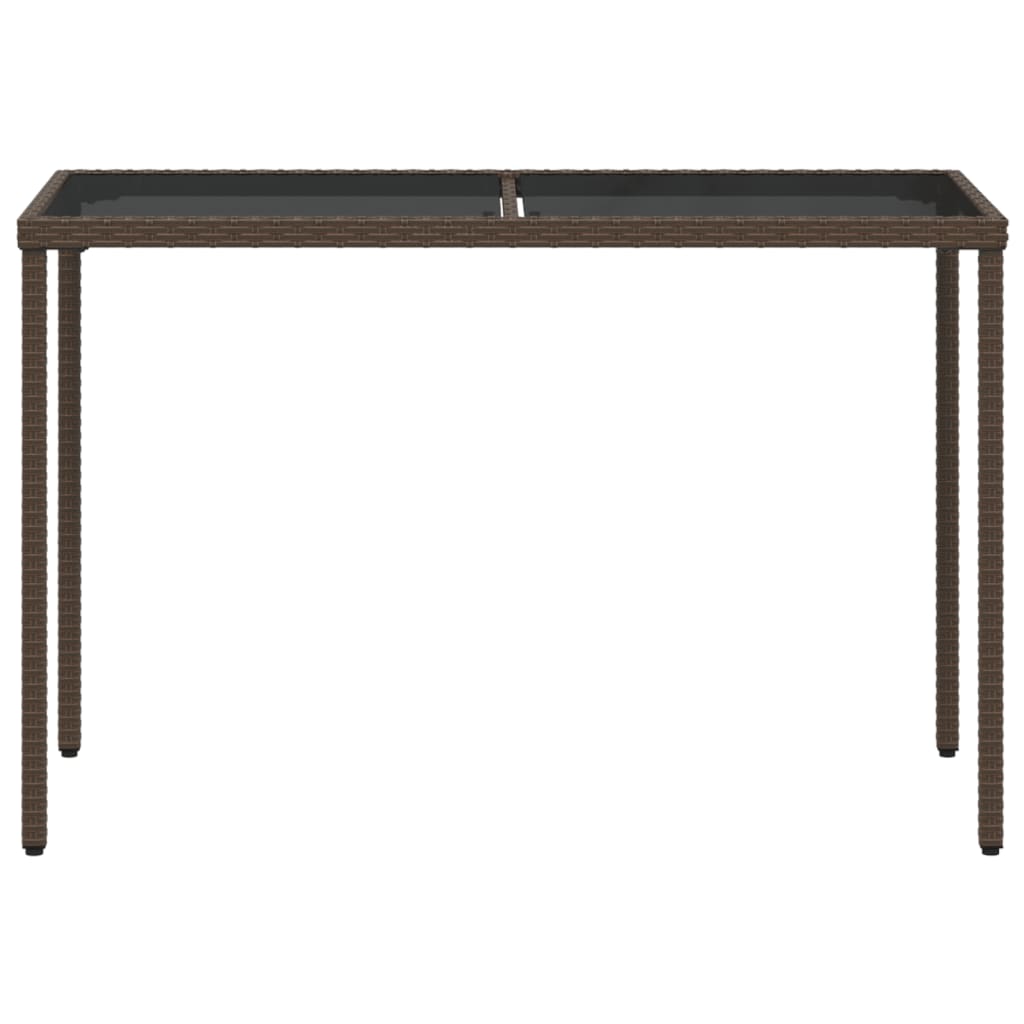 Tuintafel met glazen blad 115x54x74 cm poly rattan bruin is nu te koop bij PeponiXL, paradijselijk wonen!