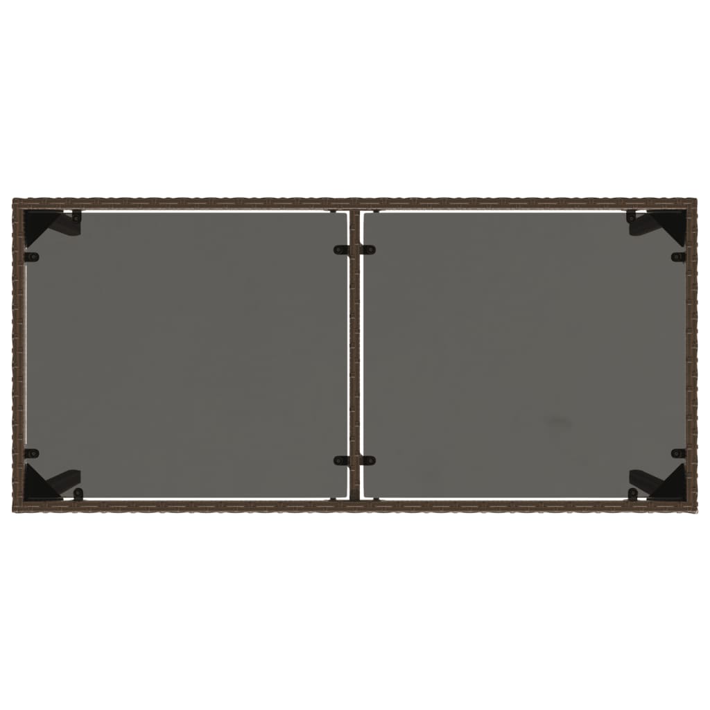 Tuintafel met glazen blad 115x54x74 cm poly rattan bruin is nu te koop bij PeponiXL, paradijselijk wonen!