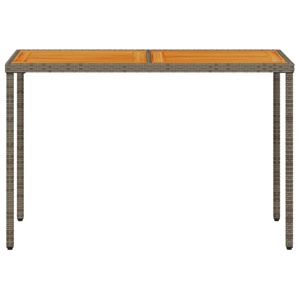 Tuintafel met acaciahouten blad 115x54x74 cm poly rattan grijs is nu te koop bij PeponiXL, paradijselijk wonen!