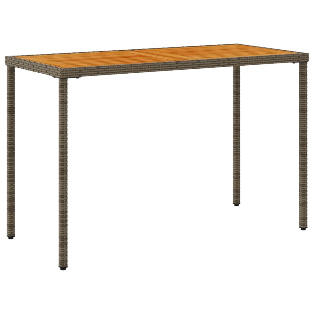 Tuintafel met acaciahouten blad 115x54x74 cm poly rattan grijs is nu te koop bij PeponiXL, paradijselijk wonen!