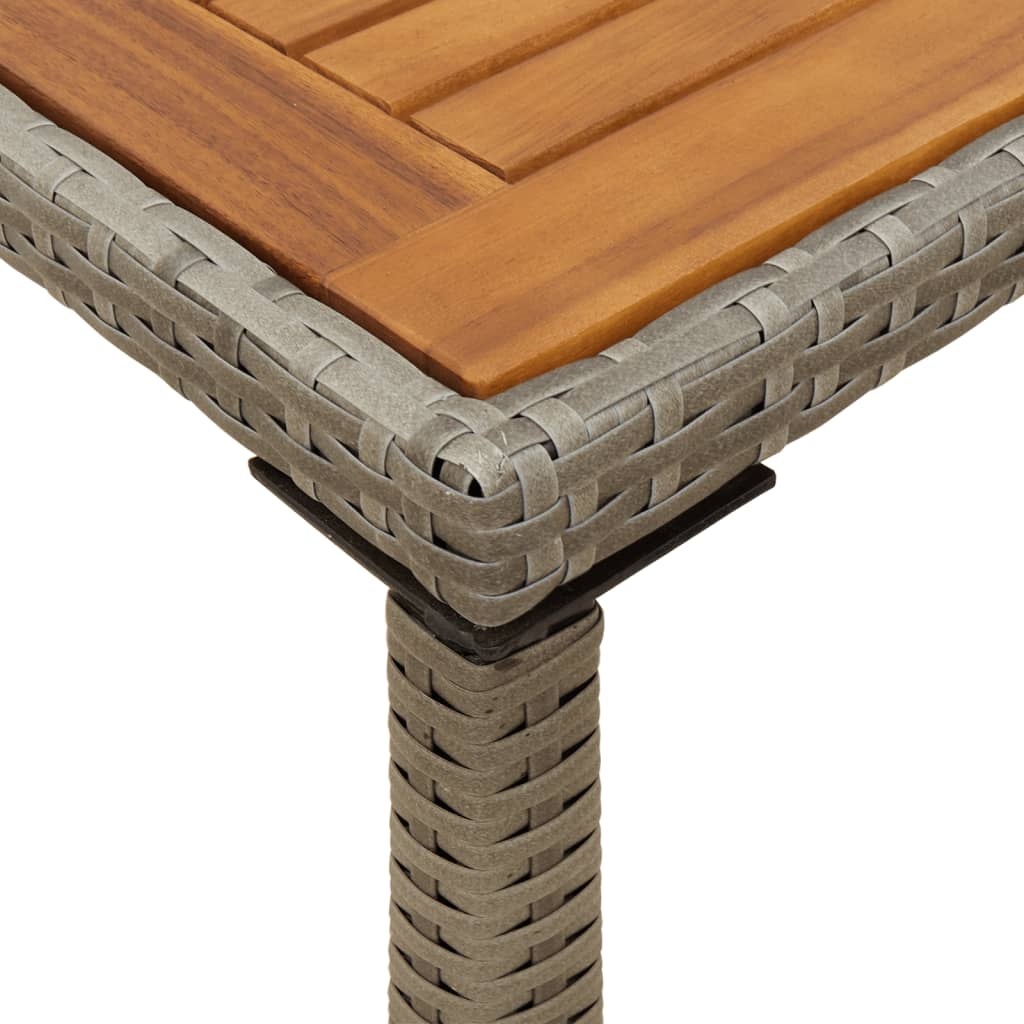 Tuintafel met acaciahouten blad 115x54x74 cm poly rattan grijs is nu te koop bij PeponiXL, paradijselijk wonen!