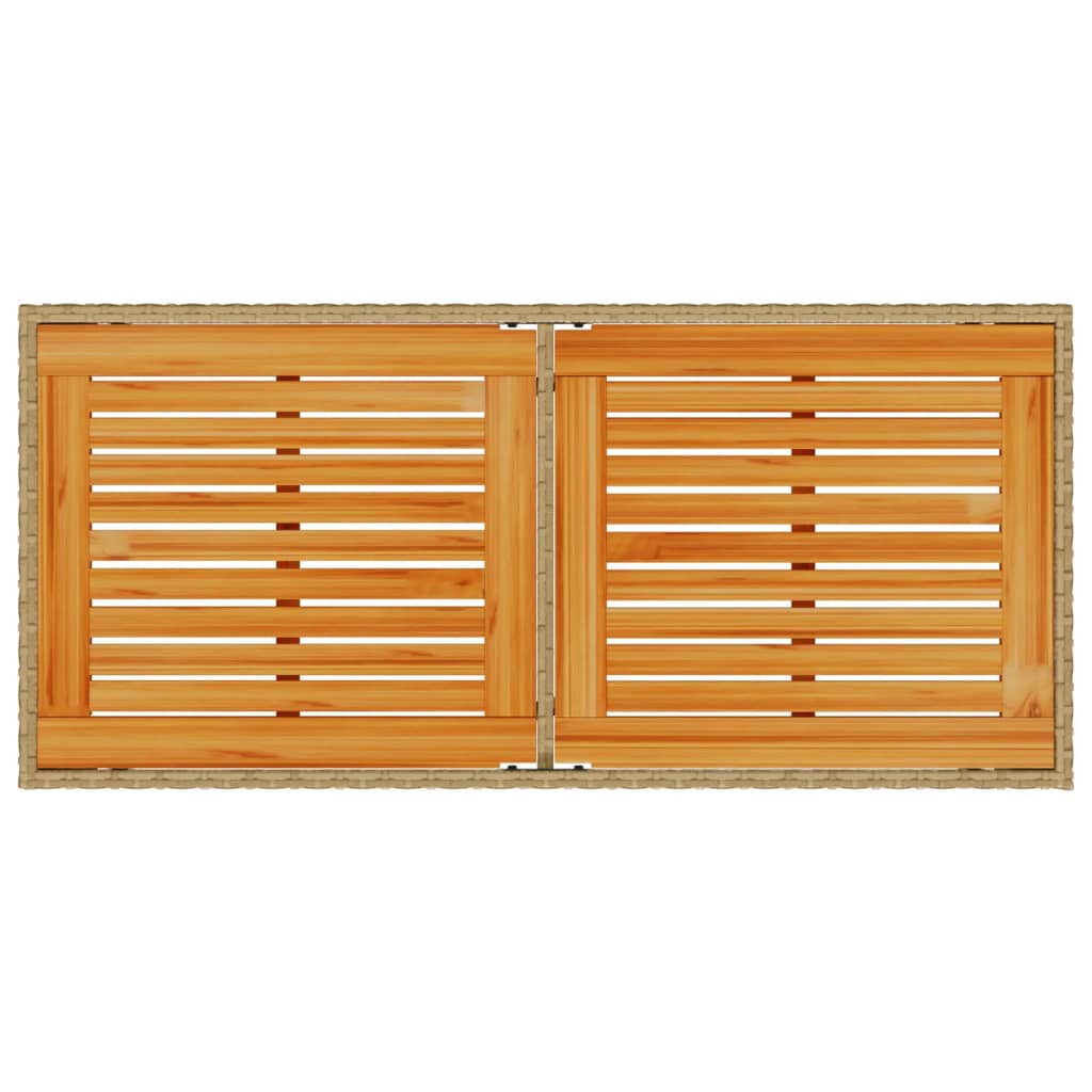 Tuintafel met acaciahouten blad 115x54x74 cm poly rattan beige is nu te koop bij PeponiXL, paradijselijk wonen!